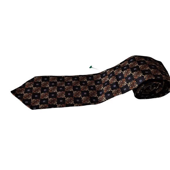 Robert Talbott Best of Class Black Gold Multi Extra Long Textured Tie One Size - Picture 2 of 10